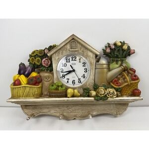 Eleco Vintage Produce Wall Clock Kitchen Decor | Retro Plastic Quartz Clock